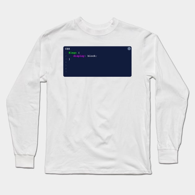 CSS Lego Long Sleeve T-Shirt by woundedduck